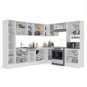 Ver imagem 6 de Cozinha Completa Modulada 10 Peças com Cristaleira e Rodapé Pérola Yescasa