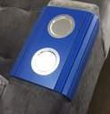 Ver imagem 1 de Esteira Bandeja Braço De Sofá Azul Bic Porta Copos Alumínio.
