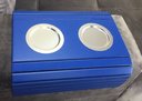 Ver imagem 5 de Esteira Bandeja Braço De Sofá Azul Bic Porta Copos Alumínio.