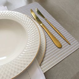 12 Jogo Americano Mesa Posta Luxo Impermeável Pvc Liz Tlh - 2