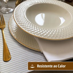12 Jogo Americano Mesa Posta Luxo Impermeável Pvc Liz Tlh - 3
