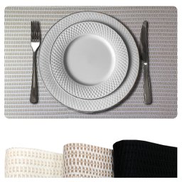 12 Jogo Americano Mesa Posta Luxo Impermeável Pvc Liz Tlh - 8