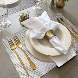 12 Jogo Americano Mesa Posta Luxo Impermeável Pvc Liz Tlh