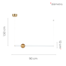 Luminárias Pendentes Moderno Linear Dourado 90cm LED 24W 3000K Cozinha - 3