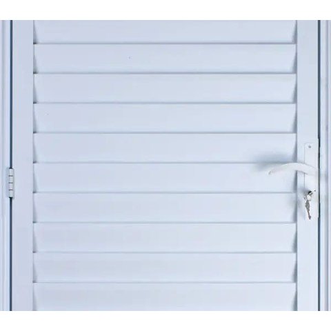 Porta de Aluminio Palheta Ventilada Esquerda Linha Premium:2,10 X 0,60/branco