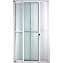 Ver imagem 2 de Porta de Aluminio Sacada 2 Folhas Móveis com Fechadura Linha Premium:2,10 X 1,50/branco