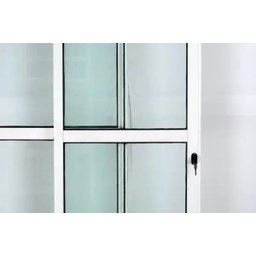 Porta de Alumínio de Correr Balcão 2 Folhas Móveis 210 x 150 Branco Linha 25 com Chave - 3