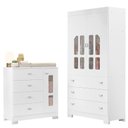 Ver imagem 1 de Guarda Roupa e Cômoda Infantil New Katatau Branco Acetinado – Reller