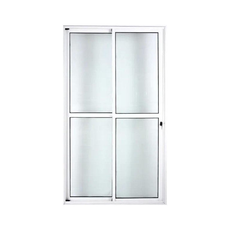 Porta de Alumínio de Correr Balcão 2 Folhas Móveis 210 x 120 Branco Linha 25 com Chave Porta de Alumínio de Correr Balcão 2 Folhas Móveis 210 x 120 Branco Linha 25 com Chave