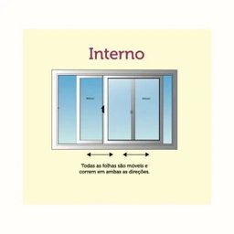 Porta de Alumínio de Correr Balcão 2 Folhas Móveis 210 x 120 Branco Linha 25 com Chave - 4
