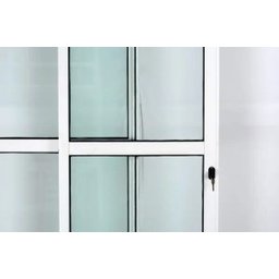 Porta de Alumínio de Correr Balcão 2 Folhas Móveis 210 x 120 Branco Linha 25 com Chave - 3
