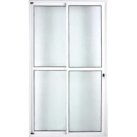 Porta de Aluminio Sacada 2 Folhas Móveis com Fechadura Linha Premium:2,10 X 1,20/branco