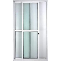 Porta de Alumínio de Correr Balcão 2 Folhas Móveis 210 x 120 Branco Linha 25 com Chave - 2
