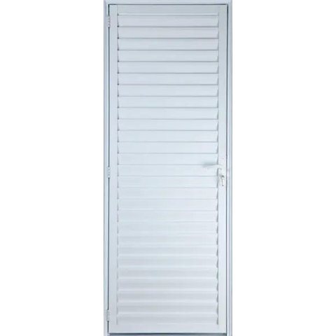 Porta de Aluminio Palheta Ventilada Direita Linha Premium:2,10 X 0,80/branco
