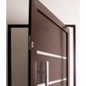 Porta Pivotante de Aluminio Bronze Lambril 210 X 120 com Puxador 80cm e Kit Fechadura Direita - 2