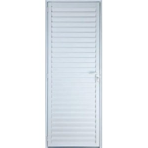 Porta de Alumínio Palheta Ventilada 210 x 70 Direita Linha All Soft Cor Branco