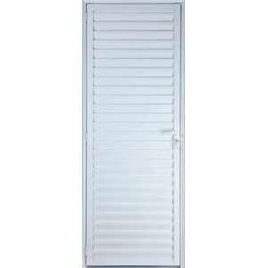 Porta de Aluminio Palheta Ventilada Direita Linha Premium:2,10 X 0,70/branco