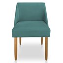 Ver imagem 3 de Kit 02 Cadeiras Poltrona Juliana Suede Pés Palito Castanho - Pallazio Azul Turuqesa