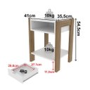 Ver imagem 3 de Mesa de Cabeceira Multimóveis Vcr35003 Amêndoa/branca