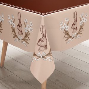 Toalha de Mesa Retangular de Páscoa Coelho