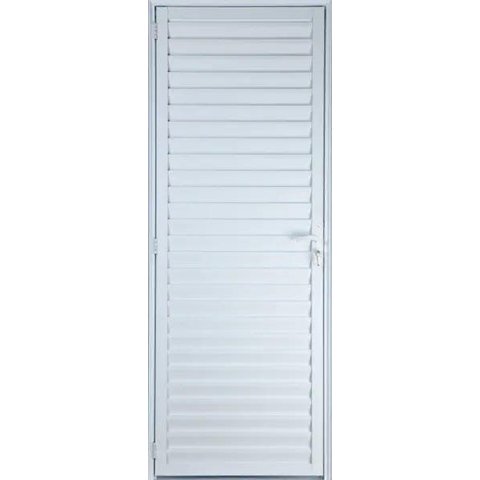 Porta de Aluminio Palheta Ventilada Direita Linha Premium:2,10 X 0,60/branco