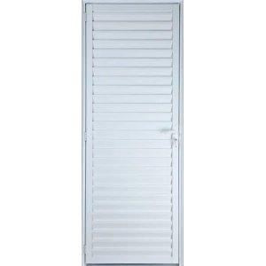 Porta de Aluminio Palheta Esquerda Linha Premium:2,10 X 0,90/branco
