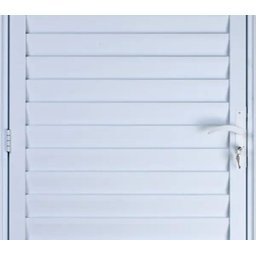 Porta de Alumínio Palheta 210 x 80 Esquerda Linha All Modular Cor Branco - 2 Porta de Alumínio Palheta 210 x 80 Esquerda Linha All Modular Cor Branco - 2