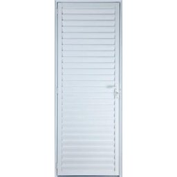 Porta de Alumínio Palheta 210 x 80 Esquerda Linha All Modular Cor Branco - 1 Porta de Alumínio Palheta 210 x 80 Esquerda Linha All Modular Cor Branco - 1