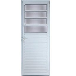Porta de Alumínio Basculante Cor Branco 210 x 70 Esquerda Linha All Modular - 1