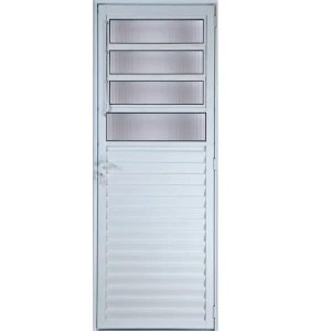 Porta de Alumínio Basculante Cor Branco 210 x 70 Esquerda Linha All Modular