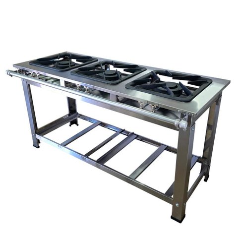 Fogão Industrial 3 Bocas Cefaz Linha Gold Inox 430 Baixa Pressão I430 - Cfzg-155