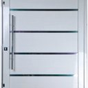 Ver imagem 2 de Porta Pivotante de Alumínio Lambril Cor Branco 2,10 X 1,00 com Frisos Puxador e Kit Fechadura