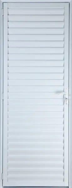 Porta de Alumínio Palheta 210 x 70 Esquerda Linha All Modular Cor Branco