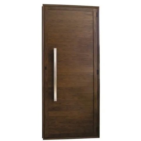 Porta de Alumínio Lambril com Puxador Cor Amadeirada 210 x 80 Direita Linha All Soft