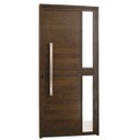 Ver imagem 1 de Porta de Alumínio Lambril com Visor e Puxador Cor Amadeirada 210 x 100 Direita Linha All Soft