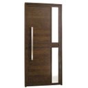 Ver imagem 1 de Porta de Alumínio Lambril com Visor e Puxador Cor Amadeirada 210 x 90 Direita Linha All Soft