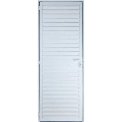 Porta de Aluminio Palheta Esquerda Linha Premium:2,10 X 0,60/branco