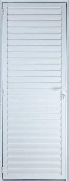 Porta de Alumínio Palheta 210 x 60 Esquerda Linha All Soft Cor Branco