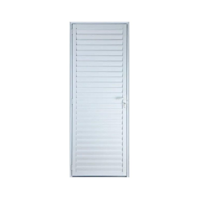 Porta de Alumínio Palheta 210 x 100 Direita Linha All Soft Cor Branco