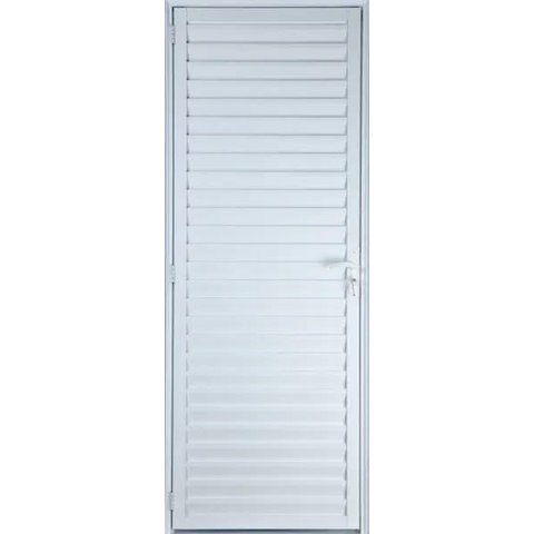 Porta de Alumínio Palheta 210 x 100 Direita Linha All Soft Cor Branco