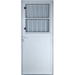 Porta de Alumínio Lambril Postigo Cor Branca 210 x 80 Esquerda Vidro Mini Boreal Linha All - 1