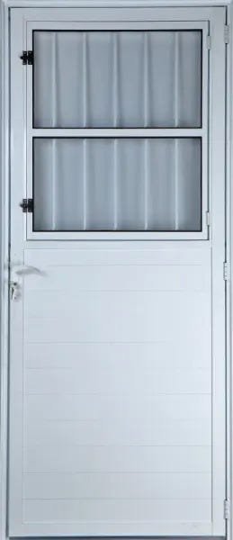 Porta de Alumínio Lambril Postigo Cor Branca 210 x 90 Direita Vidro Mini Boreal Linha All Soft - 1