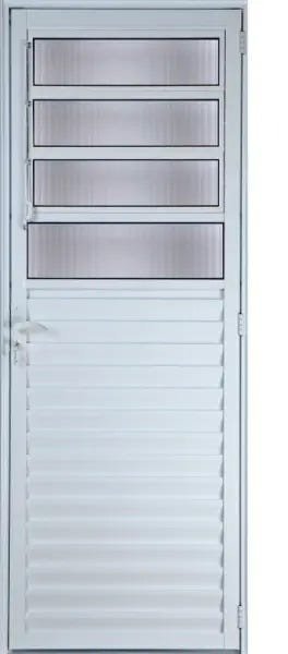 Porta de Alumínio Basculante Cor Branco 210 x 70 Direita Linha All Modular