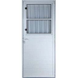 Porta de Alumínio Lambril Postigo Cor Branca 210 x 80 Direita Vidro Mini Boreal Linha All Soft - 1