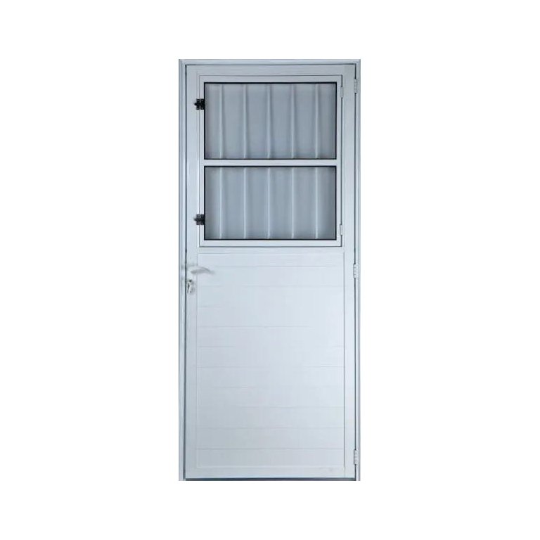 Porta de Alumínio Lambril Postigo Cor Branca 210 x 80 Direita Vidro Mini Boreal Linha All Soft Porta de Alumínio Lambril Postigo Cor Branca 210 x 80 Direita Vidro Mini Boreal Linha All Soft