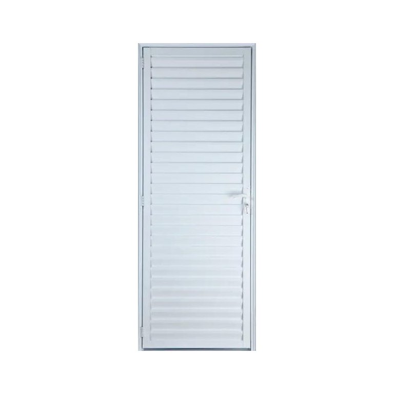 Porta de Alumínio Palheta 210 x 80 Direita Linha All Soft Cor Branco