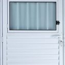 Ver imagem 2 de Porta de Alumínio Social Postigo Cor Branco 210 x 100 Esquerda Vidro Mini Boreal Linha All