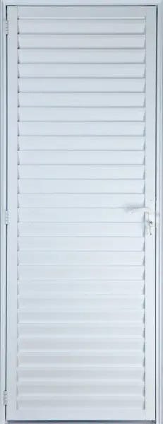 Porta de Alumínio Palheta 210 x 70 Direita Linha All Modular Cor Branco - 1