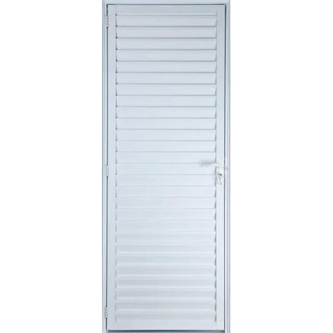 Porta de Alumínio Palheta 210 x 70 Direita Linha All Modular Cor Branco