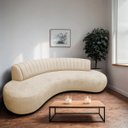 Ver imagem 1 de Divã Recamier Celeste Curvo Sala Estar Luxo 200cm Linho